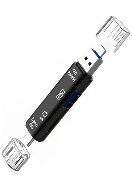Micro USB -Type C - USB Telefon Adaptörü Micro Sd/usb Okuyucu Dönüştürücü + 32 GB Hafıza Kartı Microsdxc Uhs-I