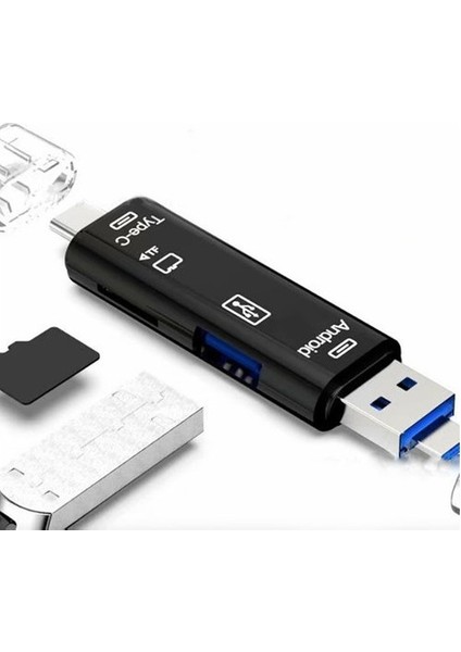 Micro USB -Type C - USB Telefon Adaptörü Micro Sd/usb Okuyucu Dönüştürücü + 32 GB Hafıza Kartı Microsdxc Uhs-I fiyatları