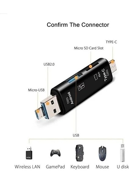 Micro USB -Type C - USB Telefon Adaptörü Micro Sd/usb Okuyucu Dönüştürücü + 32 GB Hafıza Kartı Microsdxc Uhs-I fırsatları