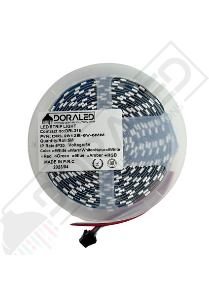 5V 5MM Adreslenebilir WS2812B ARGB Pixel Şerit Led 60 Led 5M Magic Led