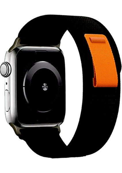 42 mm / 44MM / 45MM/ 49 mm (Seriler /se/ultra ile ) Trail Cırtlı Bant Kordon Siyah