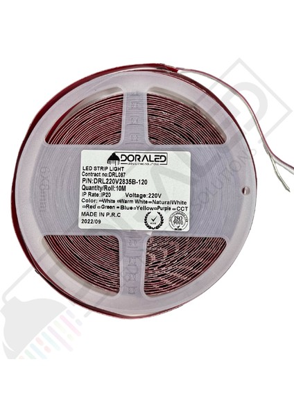 220 Volt Dim Edilebilir Şerit Led 10 Cm De Kesilebilir M/120 Led Mavi 10M İP20