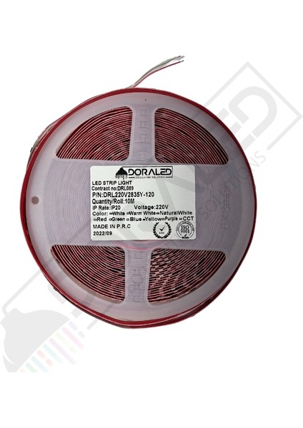 220 Volt Dim Edilebilir Şerit Led 10 Cm De Kesilebilir M/120 Led Gün Işığı 10M İP20