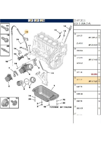 Yağ Çubuk Borusu 407 C5 Dw6 (1171Q2)