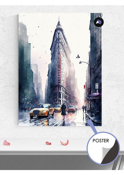 Amerika Newyork Manhattan Poster - Afiş - Dekoratif Duvar Posteri