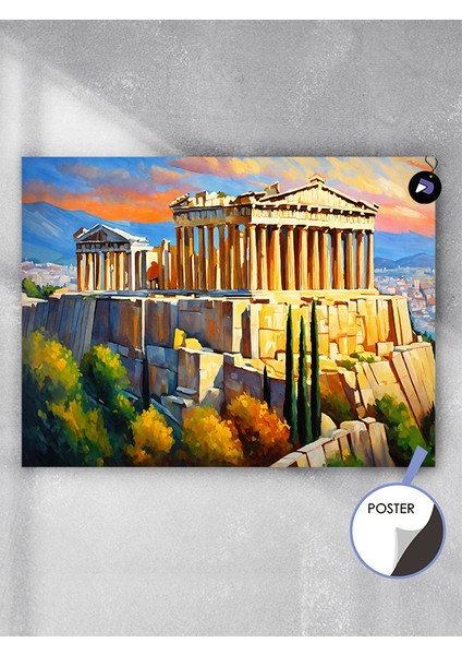 Yunanistan Atina Akropolis Poster - Afiş - Dekoratif Duvar Posteri