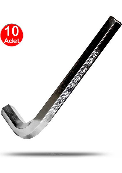 Alyan Anahtar Altı Köşe Allen 6 mm - 10 Adet