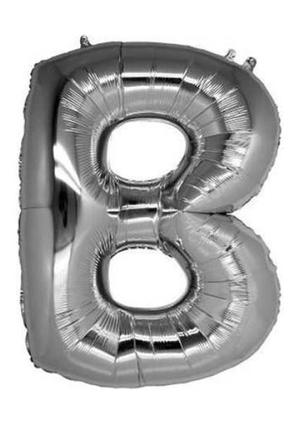 B Harf Gümüş Folyo Balon 40 Inc 100 cm