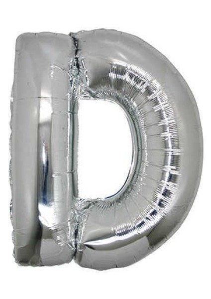 D Harf Gümüş Folyo Balon 40 Inc 100 cm