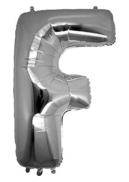 F Harf Gümüş Folyo Balon 40 Inc 100 cm