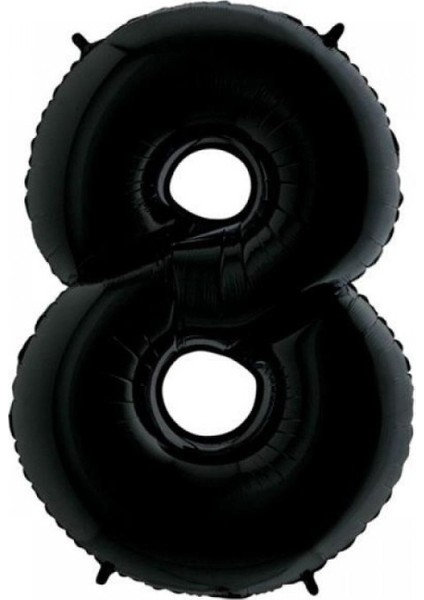 8 Rakam Siyah Folyo Balon 40 Inç 100 cm