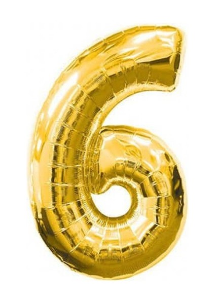 6 Rakam Altın Folyo Balon 40 Inc 100 cm