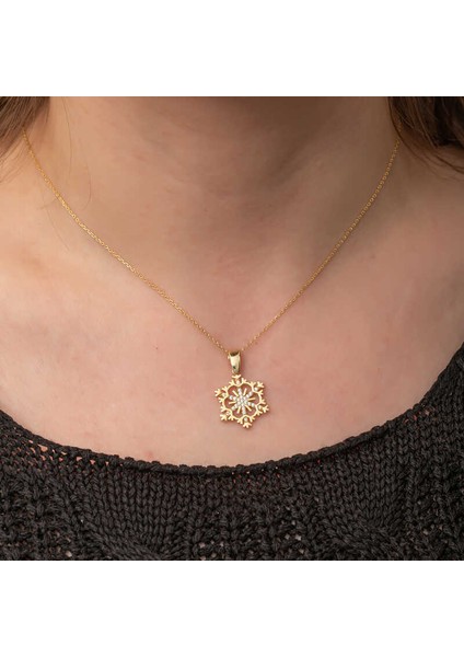 Gümüş Gold Kar Tanesi Kadın Kolye fiyatları