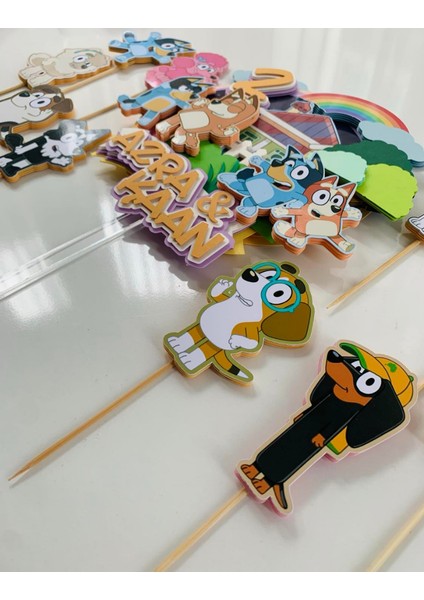 Bluey Temalı Pasta Süsü Bluey Karakterleri Erkek Kız Çocuk Doğum Günü Pasta Cupcake Süsü Seti fırsatları