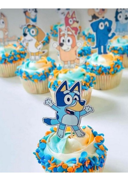 Bluey Temalı Pasta Süsü Bluey Karakterleri Erkek Kız Çocuk Doğum Günü Pasta Cupcake Süsü Seti indirimleri