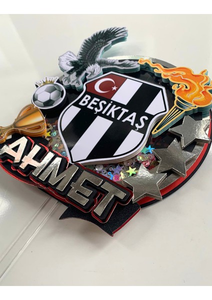Futbol Taraftar Kartal Temalı Erkek Çocuk & Yetişkin Doğum Günü Pasta Süsü Kişiye Özel Pasta SÜSÜ(19X18CM) fırsatları