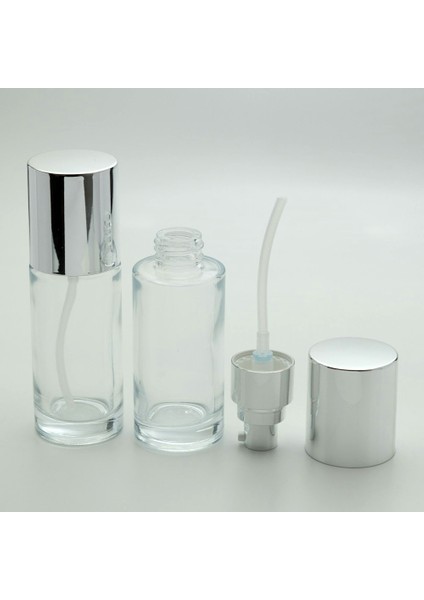 Losyon Ve Krem Şişesi 50 Ml 3 Adet Boş Şeffaf Gri Kapaklı