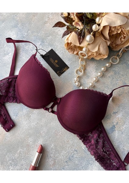 Günlük Kullanım Full Push-Up Yanları Dantelli Önü Halka Detaylı Sütyen fiyatları