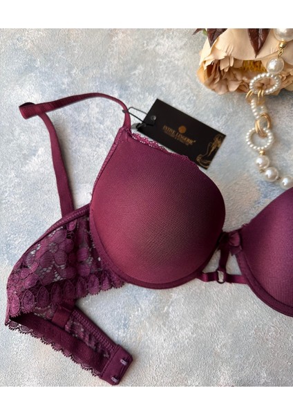 Günlük Kullanım Full Push-Up Yanları Dantelli Önü Halka Detaylı Sütyen fırsatları