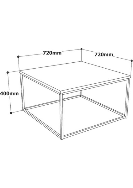 Ats Dekor Endüstriyel Tasarım Kare Orta Sehpa