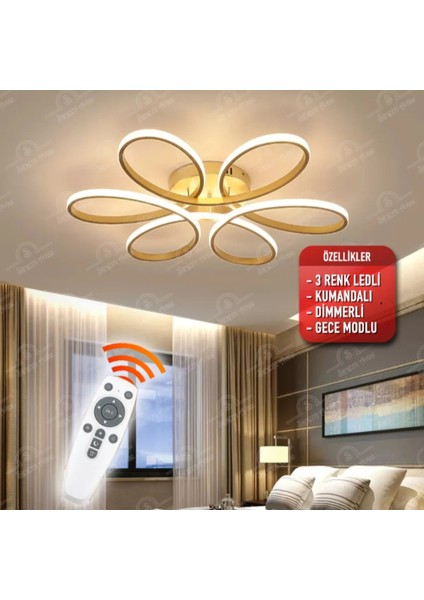 Luxor 60 cm 3 Renk,kumandalı Salon,Oturma Odası,Yatak Odası için Plafonyer Avize