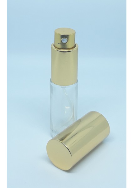 Parfüm Şişesi 5 ml (3 Adet) Sarı Metal Sprey ve Kapak Boş