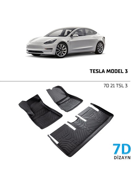 TESLA MODEL 3 7D Havuzlu Paspas