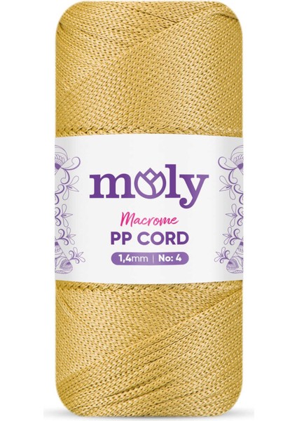 Pp Cord Polyester Makrome No:4 1,4mm 050-ALTIN Örgü Ipi 200 Gram