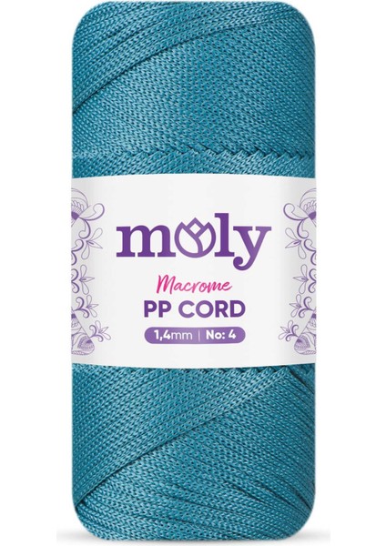 Pp Cord Polyester Makrome No:4 1,4mm 238-PETROL Örgü Ipi 200 Gram
