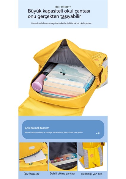 Yeni Çocuk Okul Çantası Karikatür Sevimli Anaokulu Sırt Çantası Erkek ve Kız Hafif Omurga Koruması Aydınlık Sırt Çantası (Yurt Dışından) fiyatları