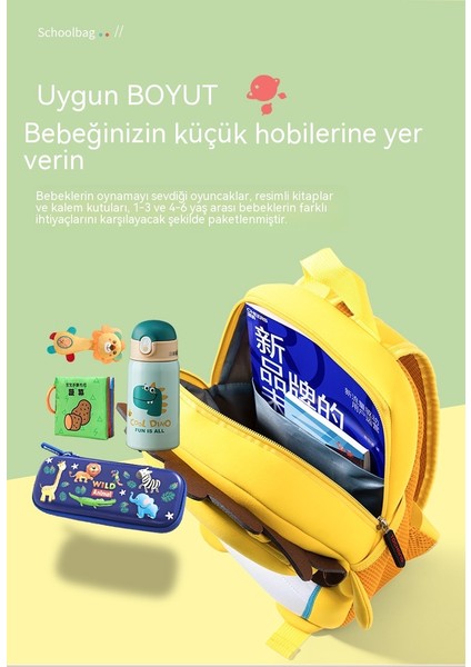 Yeni Neopren Malzeme Çocuk Çantası Karikatür Sevimli 3D Üç Boyutlu Şekil Anaokulu Küçük Okul Çantası Hafif Sırt Çantası Çıkıyor (Yurt Dışından)