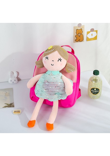 Sırt Çantası Sevimli Çocuk Okul Öncesi Naylon Okul Çantası Karikatür Peluş Kız Anaokulu Hafif Küçük Sırt Çantası (Yurt Dışından)