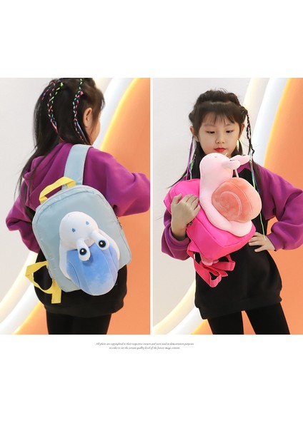 Karikatür Peluş Salyangoz Sevimli Çocuk Sırt Çantası Anaokulu Kız Bebek Hafif Moda Sevimli Sırt Çantası (Yurt Dışından) modelleri