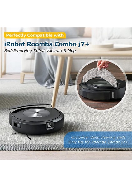 irobot Roomba Combo J7+ İçin 12PCS Kauçuk Fırça Hepafilter Yan Fırça (Yurt Dışından)