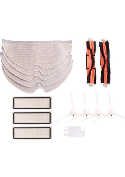 yan Fırça + Hepa Filtre + Süpürme Robotu Paspas Bezi (15 Adet) (Yurt Dışından)