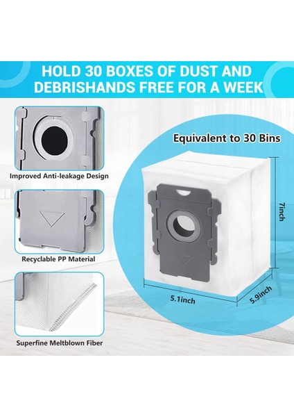irobot Roomba I3 I3+ I7 I7+ İçin Uyumlu Yedek Parçalar Toz Torbası (Yurt Dışından) modelleri
