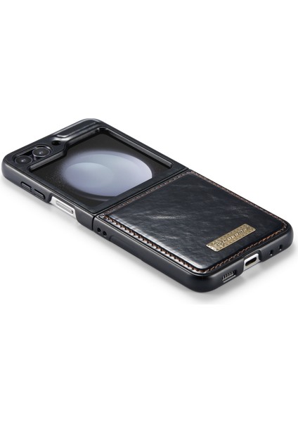 Samsung Galaxy Z Flip5 Siyah Için Çılgın At Doku Deri Kılıf (Yurt Dışından) fırsatları