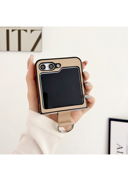 Samsung Galaxy Z Flip5 Green Için Renk Pu Ring Telefon Kılıfı (Yurt Dışından) modelleri