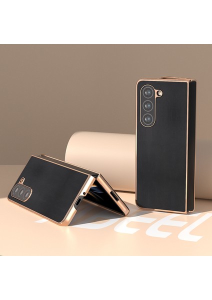 Samsung Galaxy Z Fold5 Siyah Için Deri Kaplama Telefon Kılıfı (Yurt Dışından) fiyatları