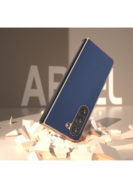 Samsung Galaxy Z Fold5 Mavi Için Deri Kaplama Telefon Kılıfı (Yurt Dışından) fırsatları