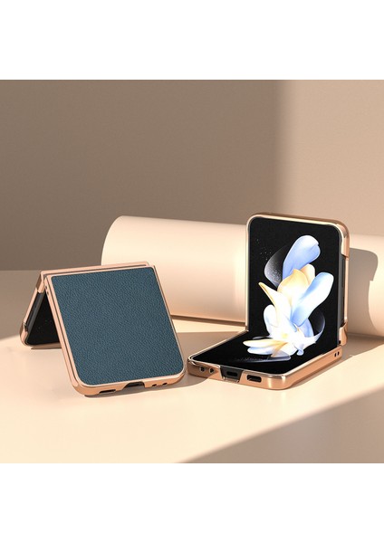 Samsung Galaxy Z Flip5 Yeşil Için Kaplama Litchi Doku Telefon Kılıfı (Yurt Dışından) modelleri