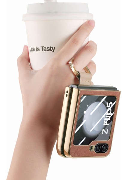 Samsung Galaxy Z Flip5 5g Kahverengi Için Kaplama Pc Telefon Kılıfı (Yurt Dışından) fırsatları