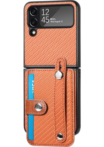 Samsung Galaxy Z Flip 5g Kahverengi Için Bileklik Cüzdan Kasası (Yurt Dışından)