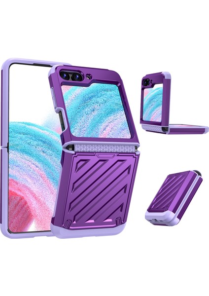 Samsung Galaxy Z Flip5 Mor Için 2'de 1 Tpu Hibrid Pc Telefon Kılıfı (Yurt Dışından)