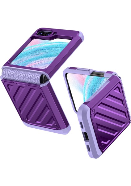 Samsung Galaxy Z Flip5 Mor Için 2'de 1 Tpu Hibrid Pc Telefon Kılıfı (Yurt Dışından)