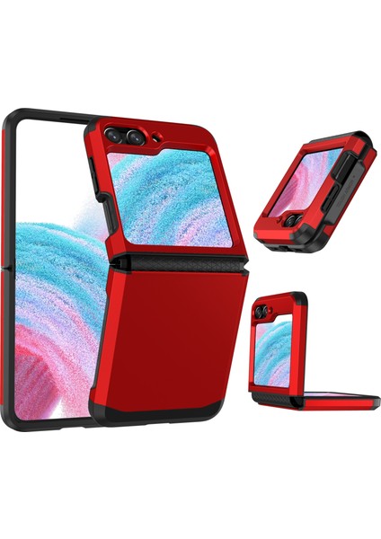 Samsung Galaxy Z Flip5 Kırmızı Için 2'de 1 Tpu Hibrid Pc Telefon Kılıfı (Yurt Dışından)
