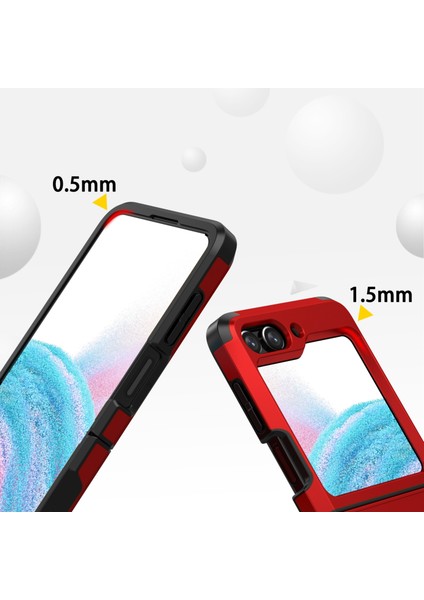 Samsung Galaxy Z Flip5 Kırmızı Için 2'de 1 Tpu Hibrid Pc Telefon Kılıfı (Yurt Dışından) modelleri