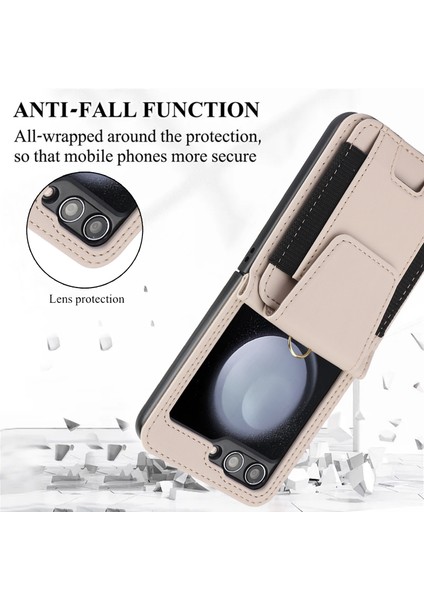 Samsung Galaxy Z Flip5 Için Fermuar Kart Yuvaları Katlanır Kılıf (Yurt Dışından)