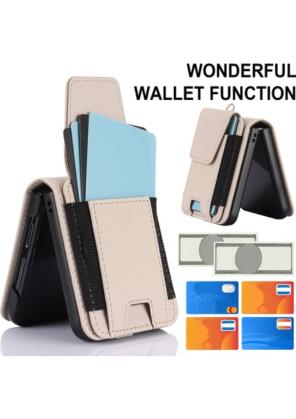 Samsung Galaxy Z Flip5 Için Fermuar Kart Yuvaları Katlanır Kılıf (Yurt Dışından)