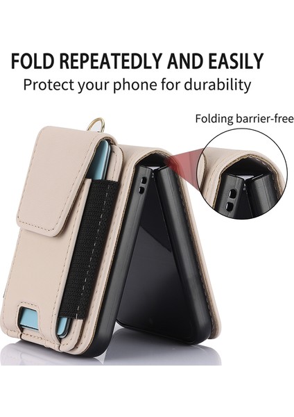 Samsung Galaxy Z Flip5 Için Fermuar Kart Yuvaları Katlanır Kılıf (Yurt Dışından)